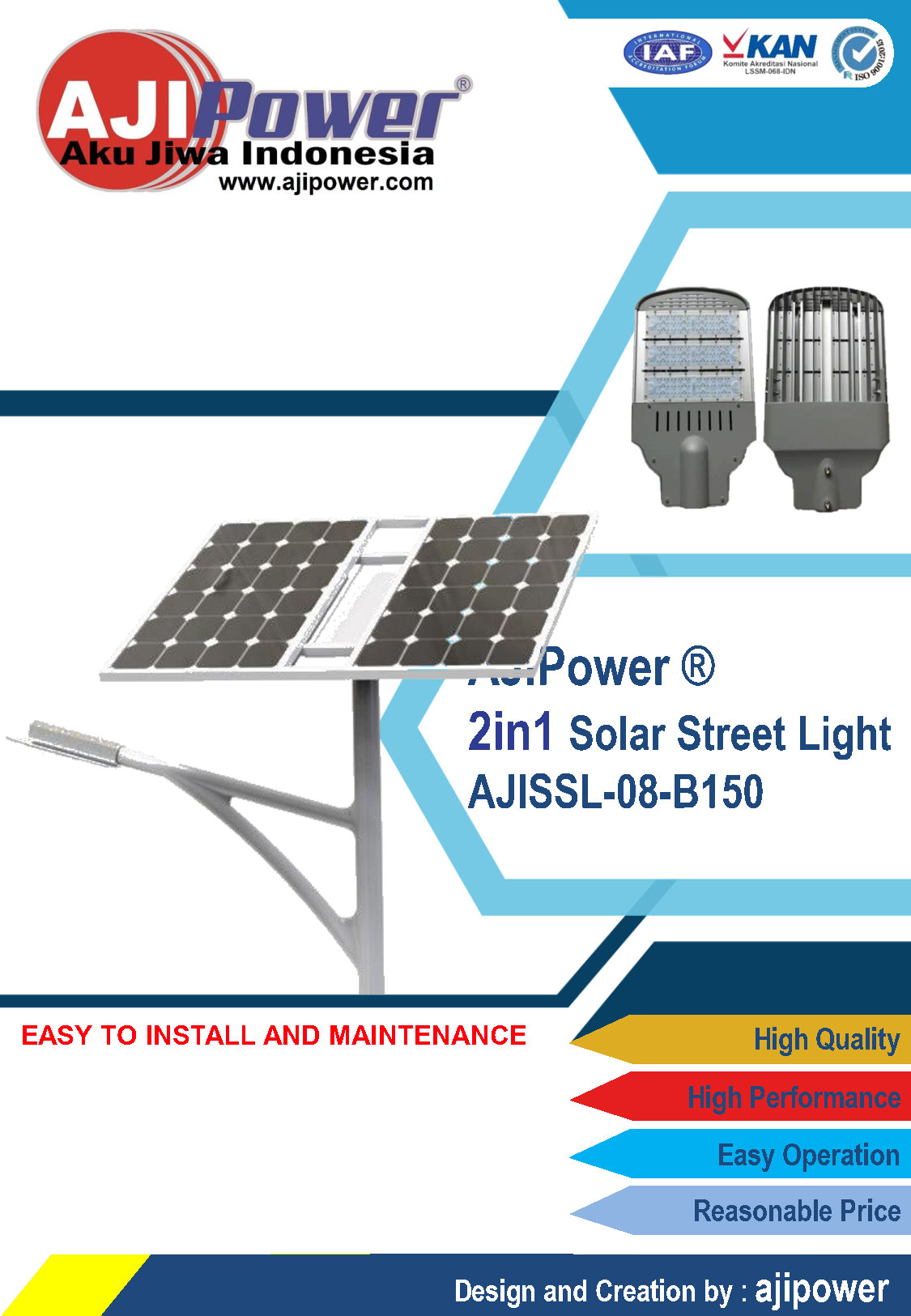 AJIPower Solar Street Light AJISSL008 B150 (MERAK)